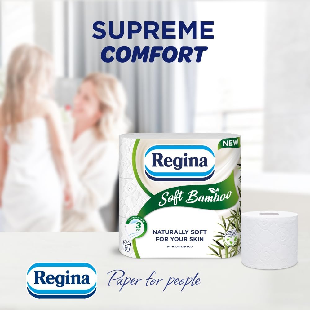 Regina Soft Bamboo 3 Ply Toilet Tissue 9 Pack X 5