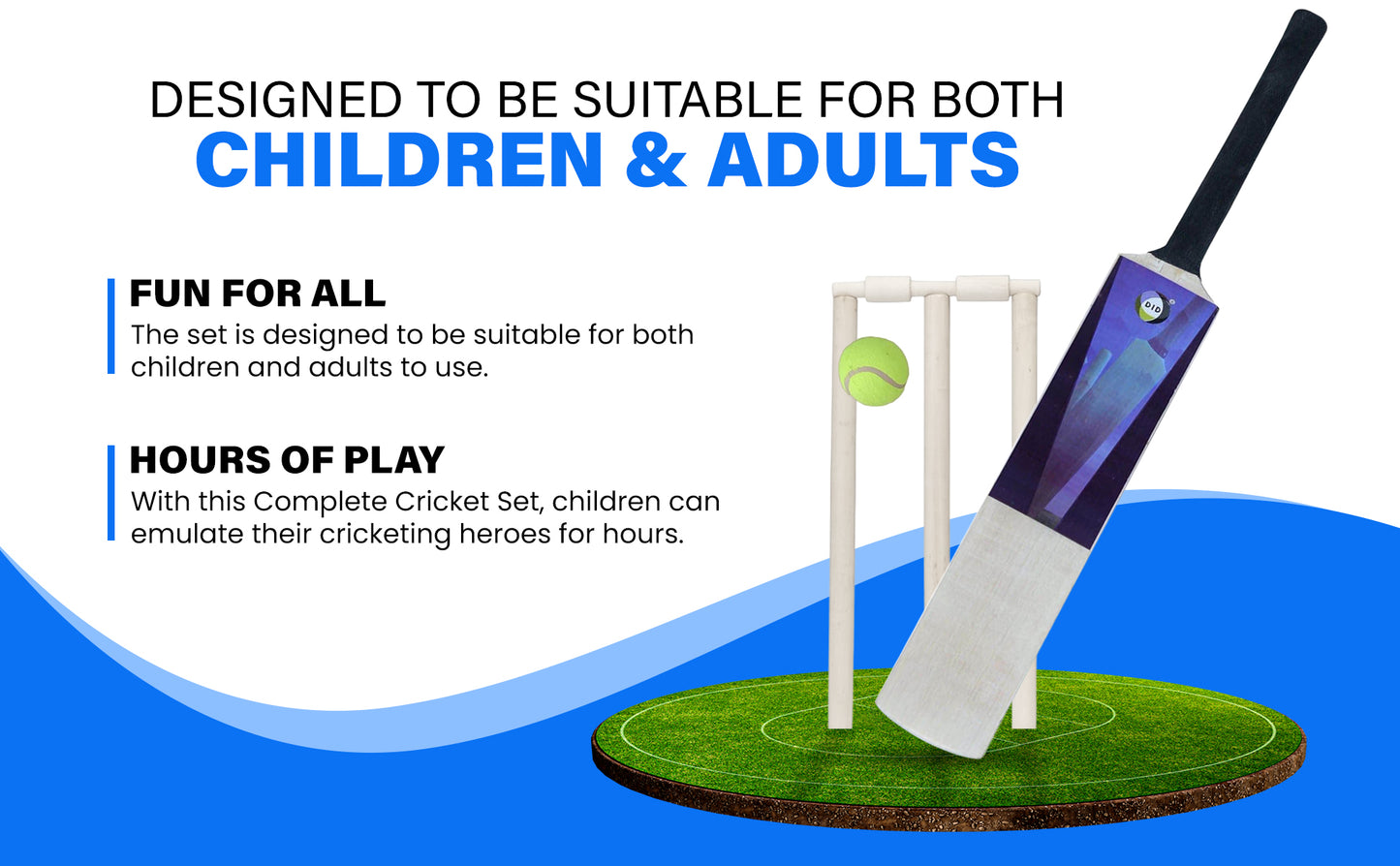 Generise 7pc Size 3 Cricket Set with Bag