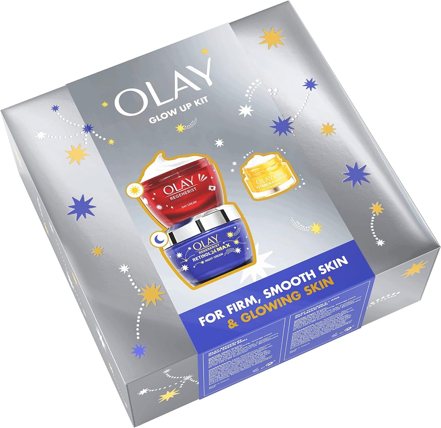Olay Moisturiser Women's  Skin Care Gift Box: Eye Cream 15ml, Retinol 24 MAX 50ml & Regenerist Face Cream 50ml