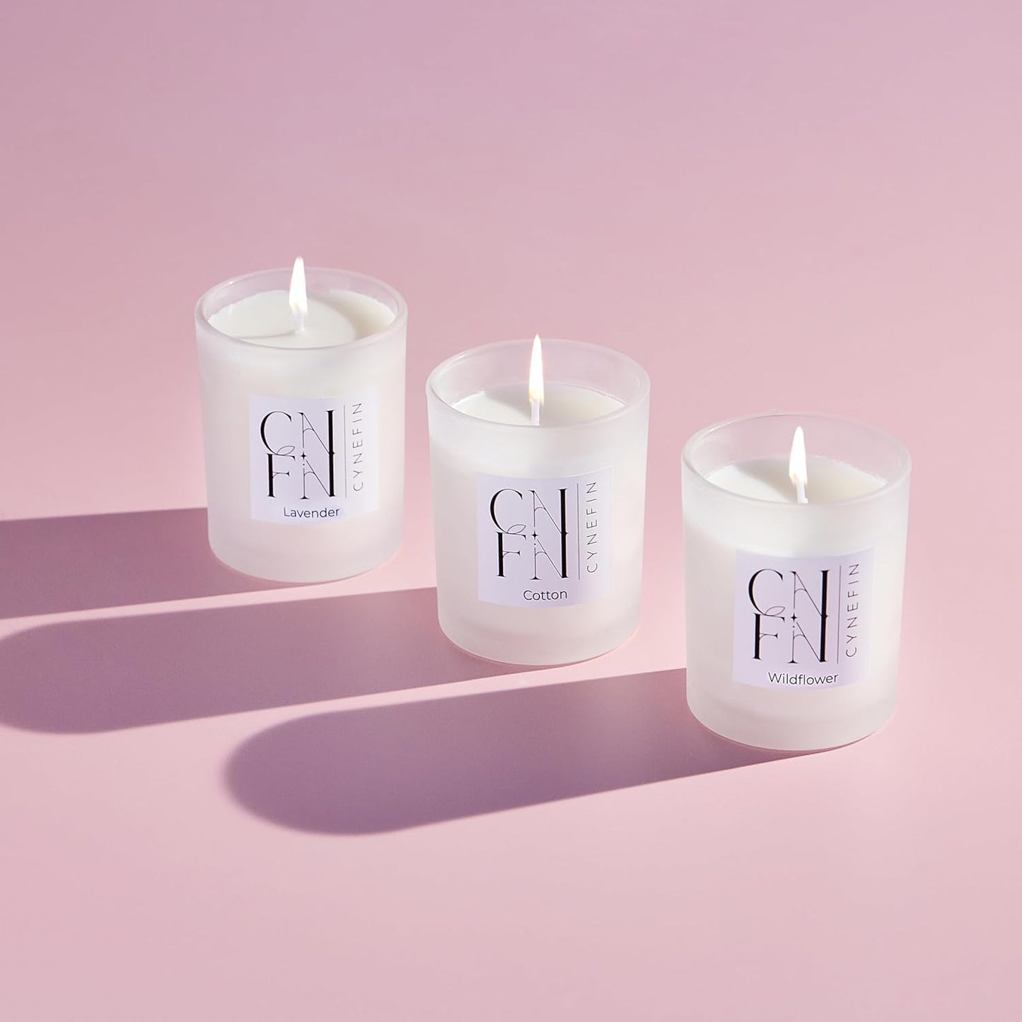 CNFN Gift Candle Set 3 x100g (lavender, Cotton & Wildflower)