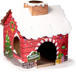 Puckator Christmas Santa's Grotto Cat Playhouse