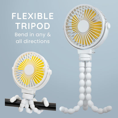 CUQOO Mini Portable Octopus Desk Fan – 4000mAh, White, 3 Speeds