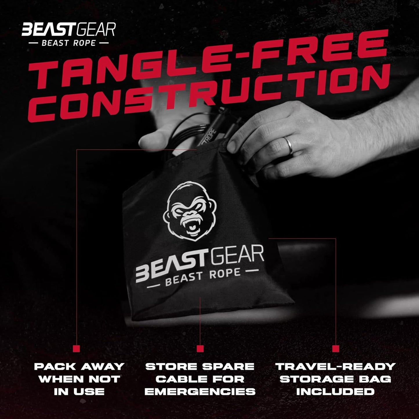 Beast Gear Adult Adjustable Steel Speed Jump Skipping Rope