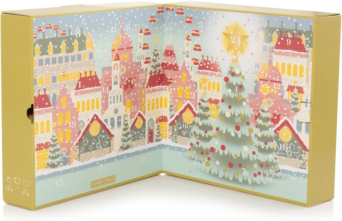 Yankee Candle Advent Calendar Book 12 Votive Candles, 12 Tea Lights & 1 Tea Light Holder