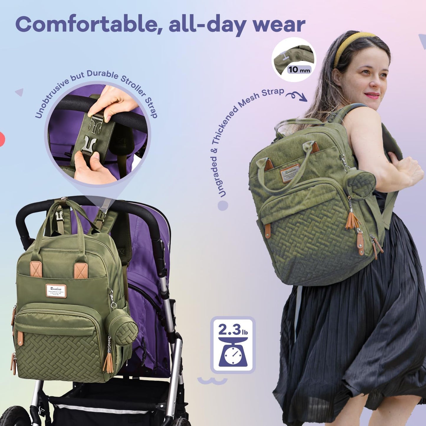Ruvalino Baby Changing Backpack - Olive Green