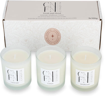 CNFN Gift Candle Set 3 x100g (lavender, Cotton & Wildflower)