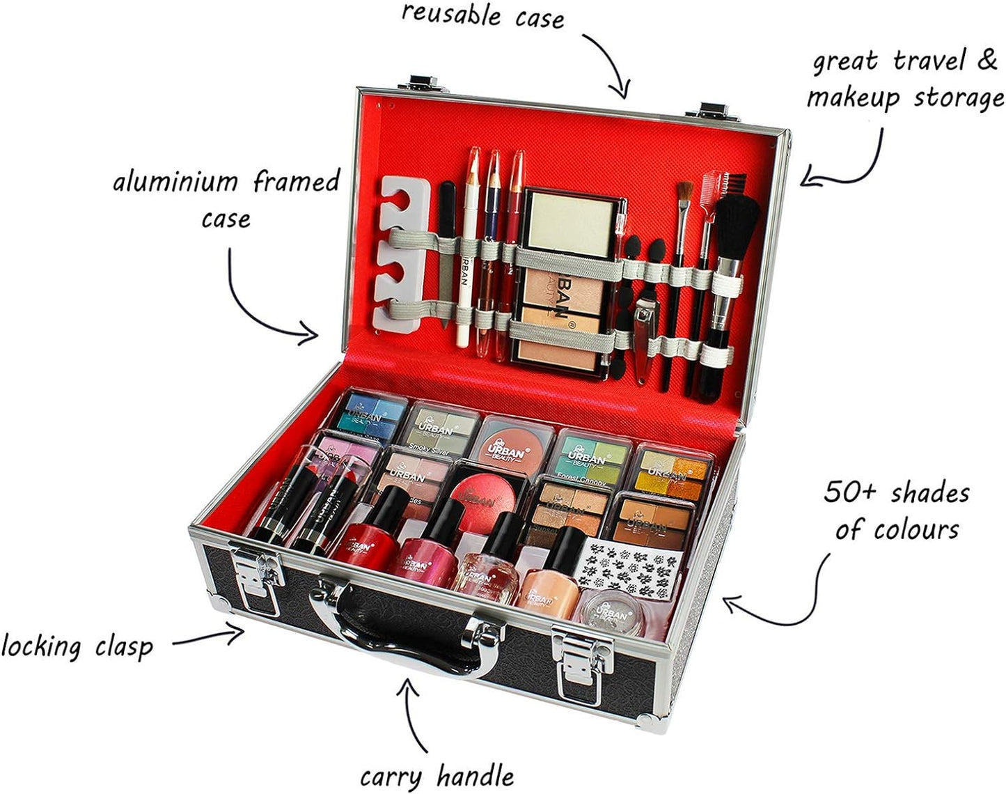 LUB Love Urban Beauty Vegan 76 Piece Divine Beauty Vanity Case