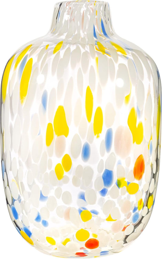 Sass & Belle Large Multicoloured Speckled Glass Vase