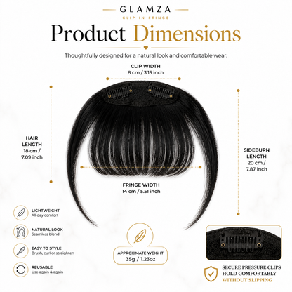 Glamza 'Big Bang' Clip in Hair Bangs - Thicker & Fuller - 6 Options