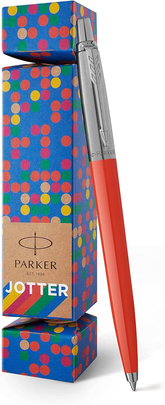 Parker Jotter Originals Christmas Cracker | Refillable Ballpoint Pen Christmas Gift - Red Vermilion Finish