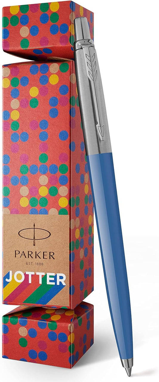 Parker Jotter Originals Christmas Cracker | Refillable Ballpoint Pen Christmas Gift - Blue Denim Finish