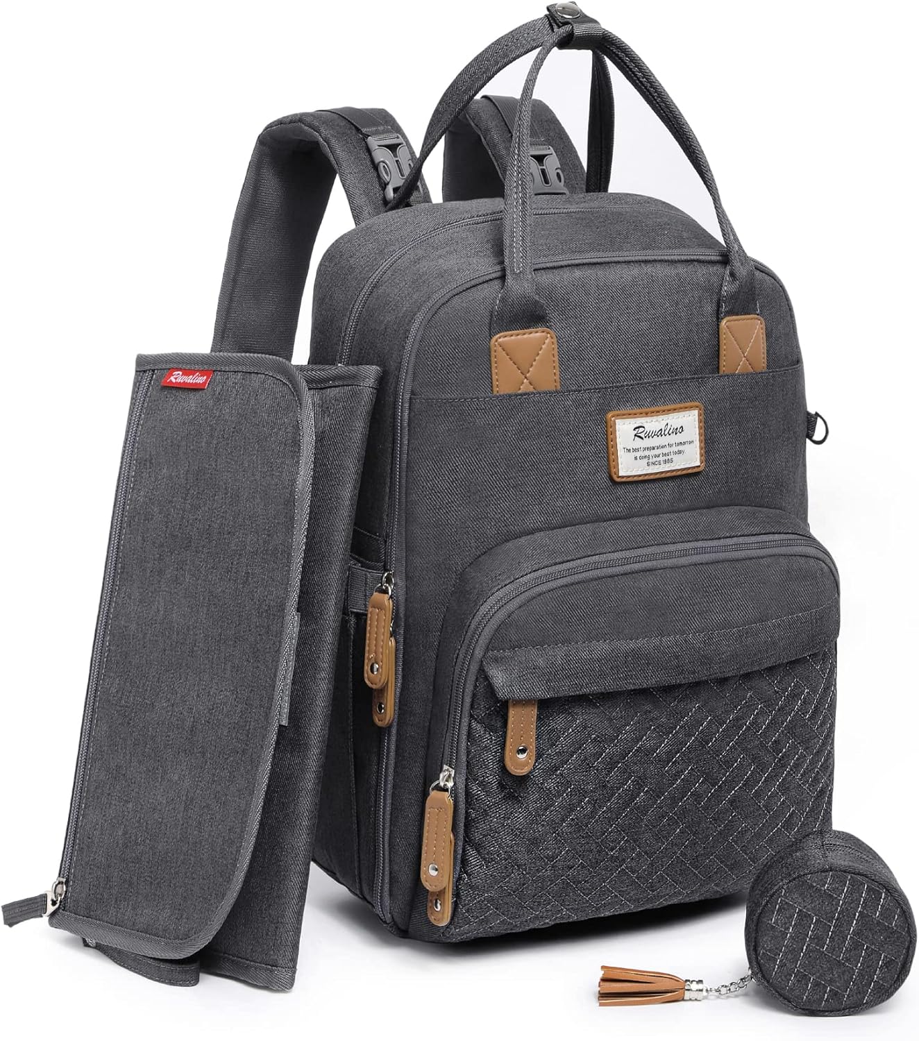 Ruvalino Baby Changing Backpack - Dark Grey