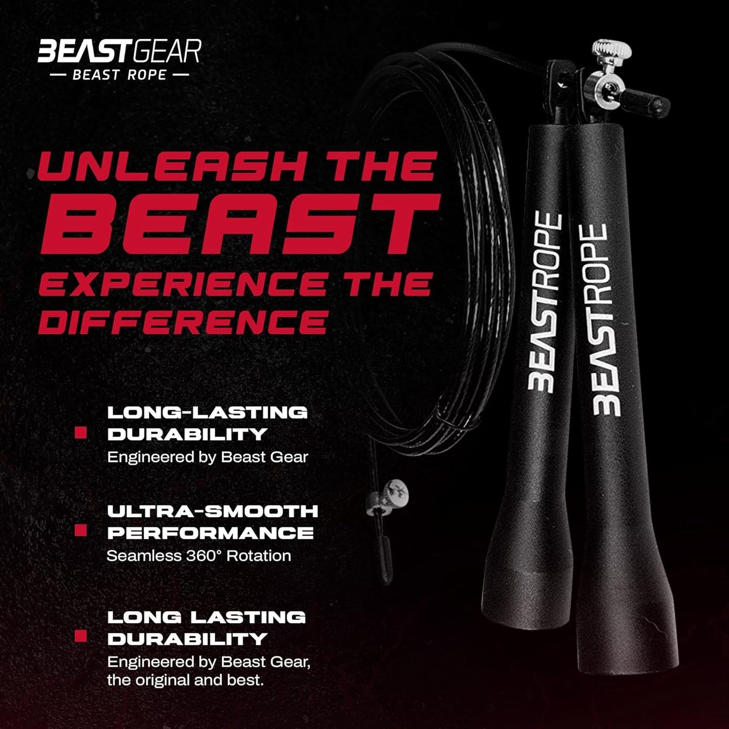Beast Gear Adult Adjustable Steel Speed Jump Skipping Rope
