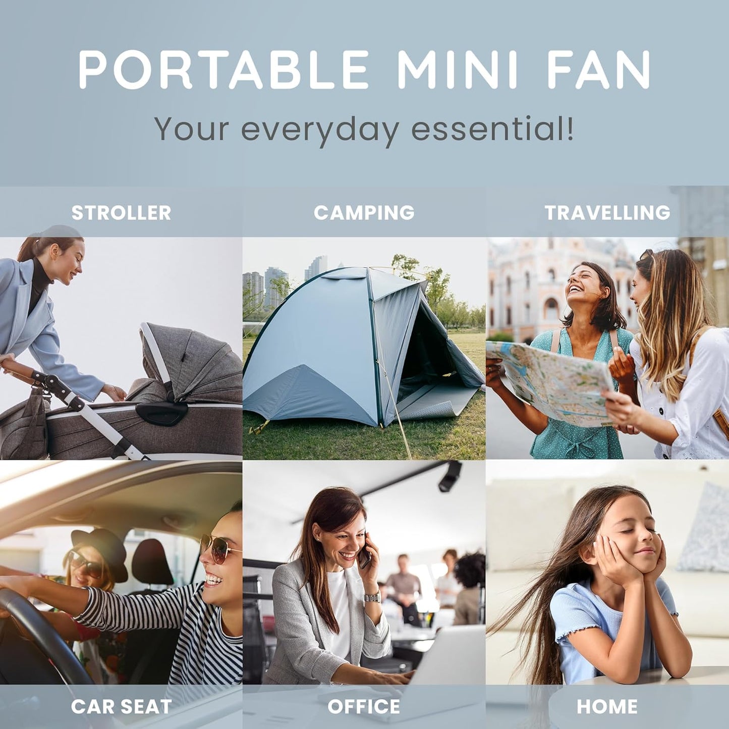 CUQOO Mini Handheld Fan – 800mAh, 3 Speeds & Portable!