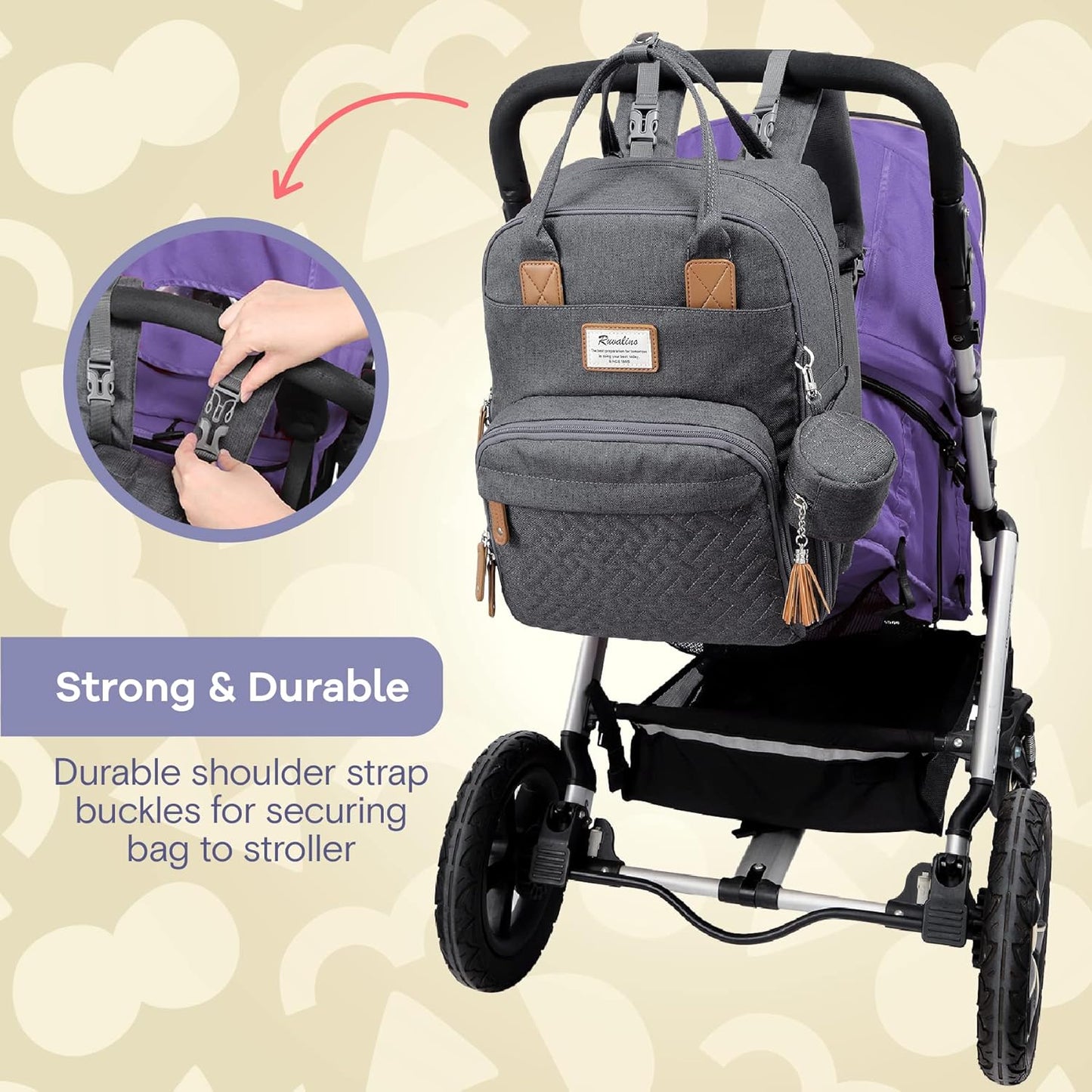 Ruvalino Baby Changing Backpack - Dark Grey
