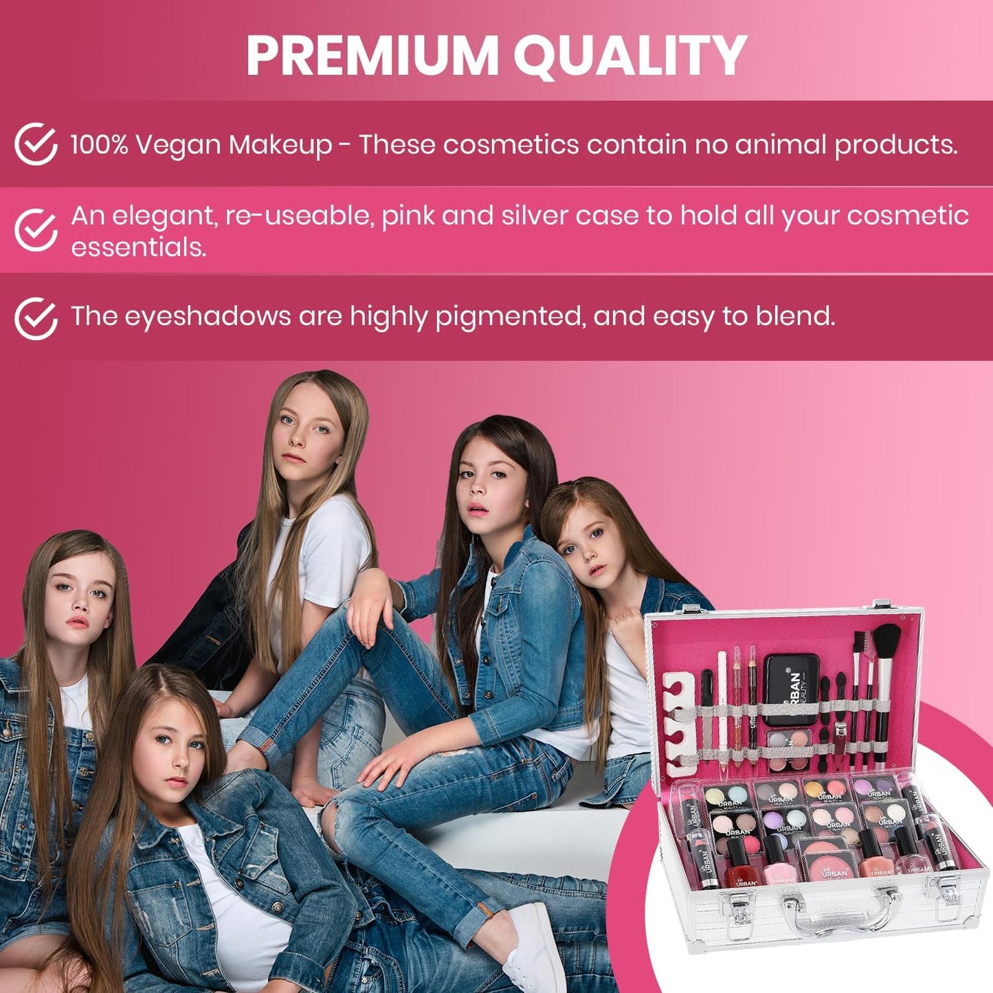 LUB Love Urban Beauty Vegan Essentials 64 Piece Vanity Case