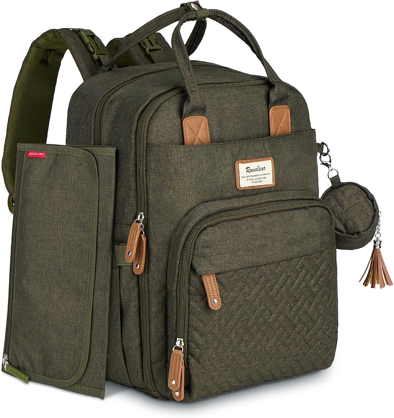 Ruvalino Baby Changing Backpack - Olive Green