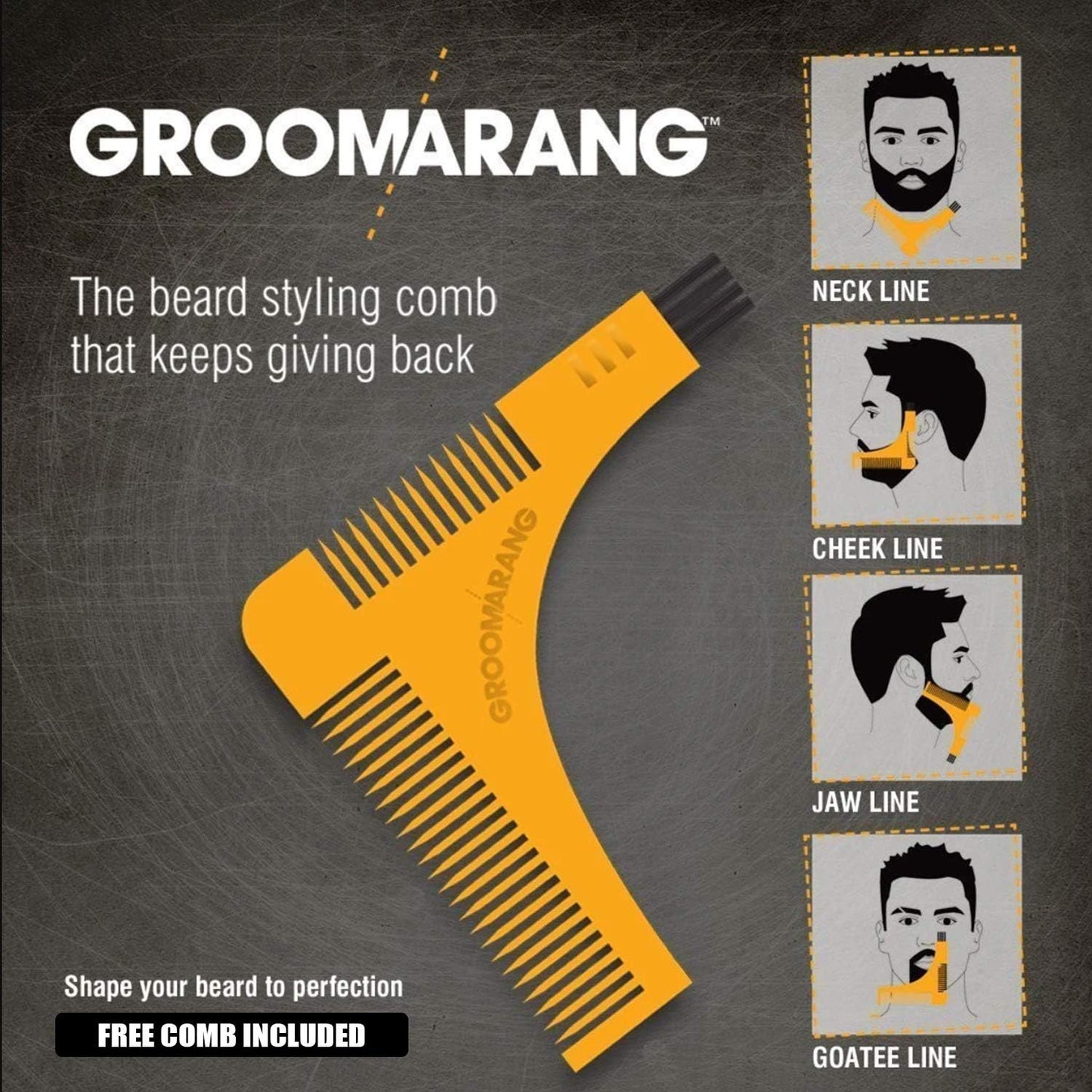 Groomarang Beard Shaping & Styling Template Comb