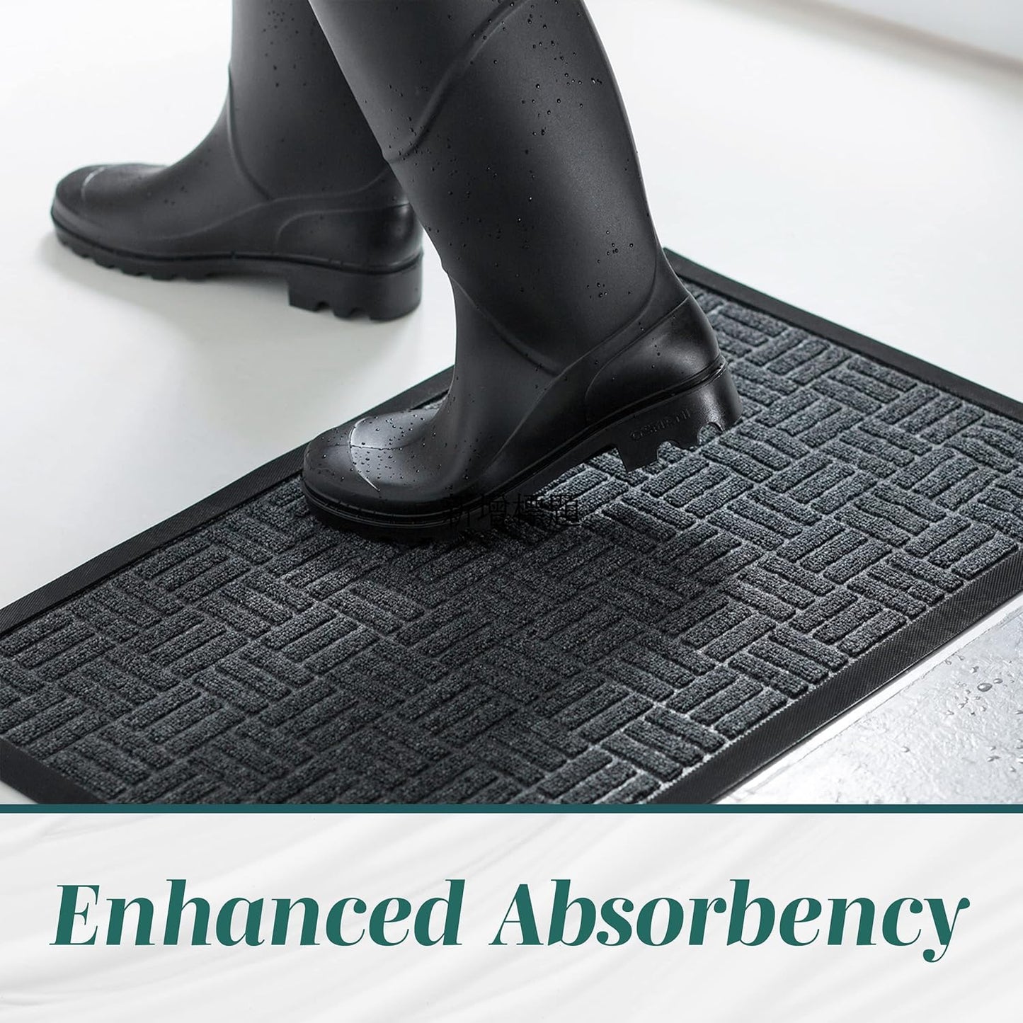 Generise Front Door Mats 2-Piece Set 29.5x17" Grey