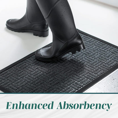 Generise Front Door Mats 2-Piece Set 29.5x17" Grey