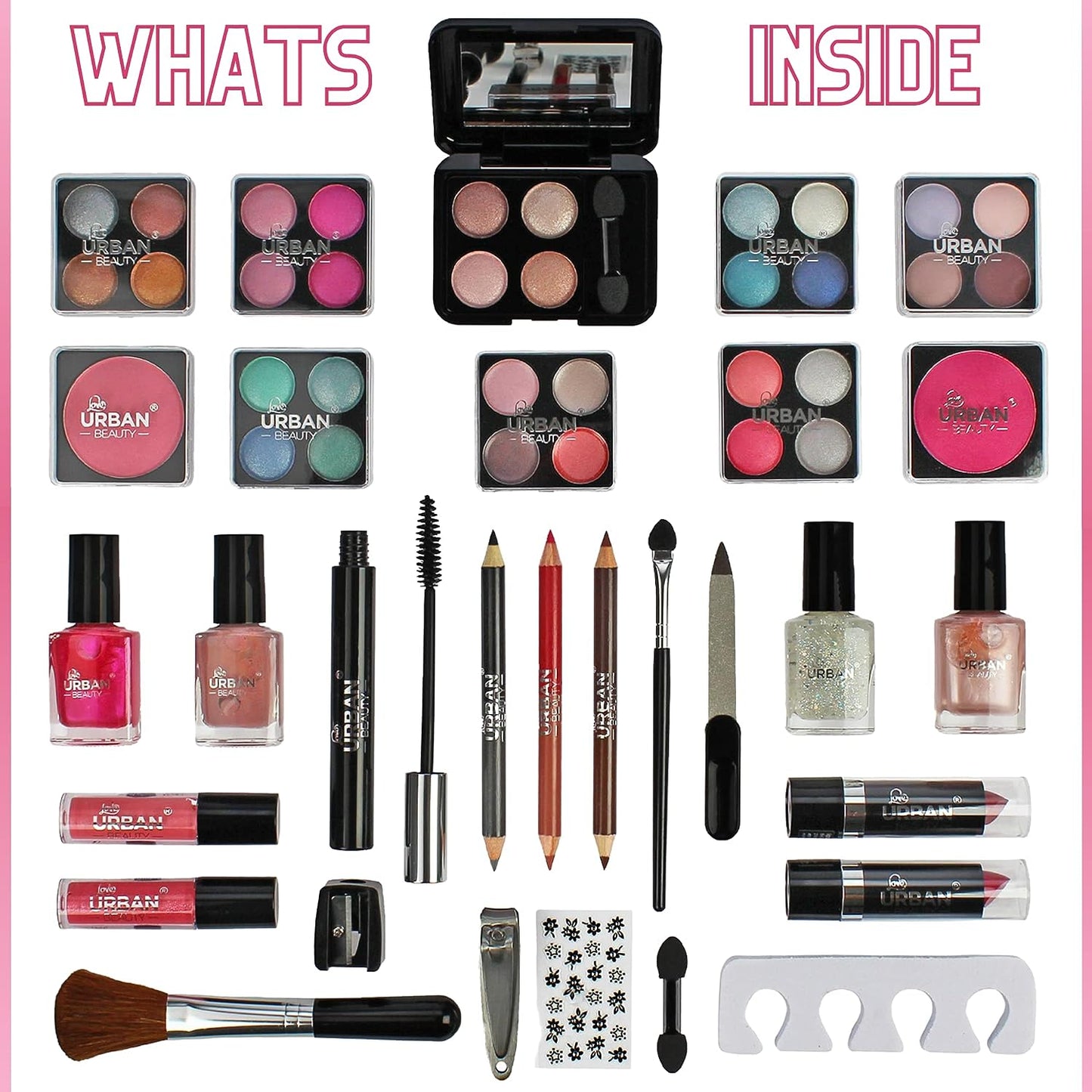 LUB Love Urban Beauty Vegan 60 Piece Dazzling Vanity Case