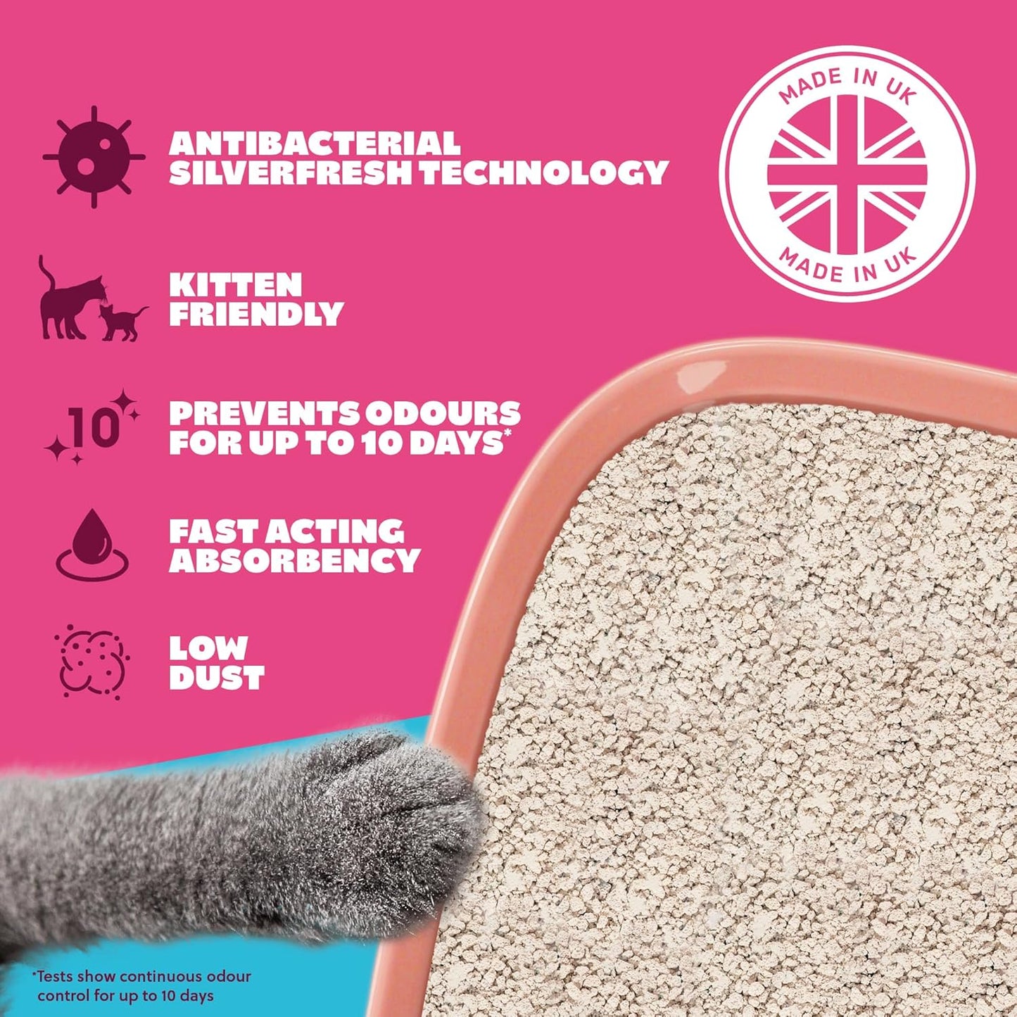 Felight Non-Clumping Cat Litter – Dust-Free, Antibacterial Silverfresh 20L