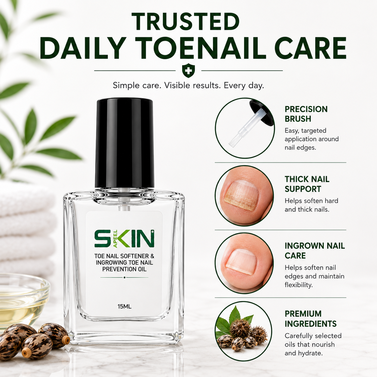 Skinapeel Toenail Softener & Ingrowing Toenail Prevention Oil