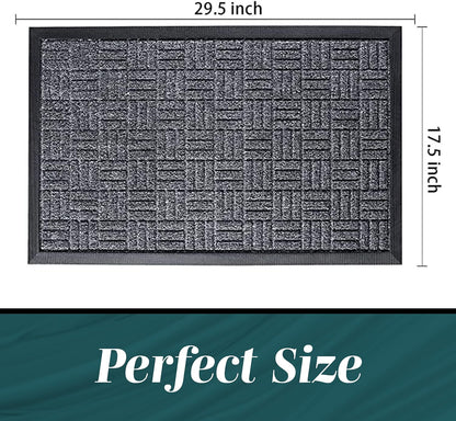 Generise Front Door Mats 2-Piece Set 29.5x17" Grey