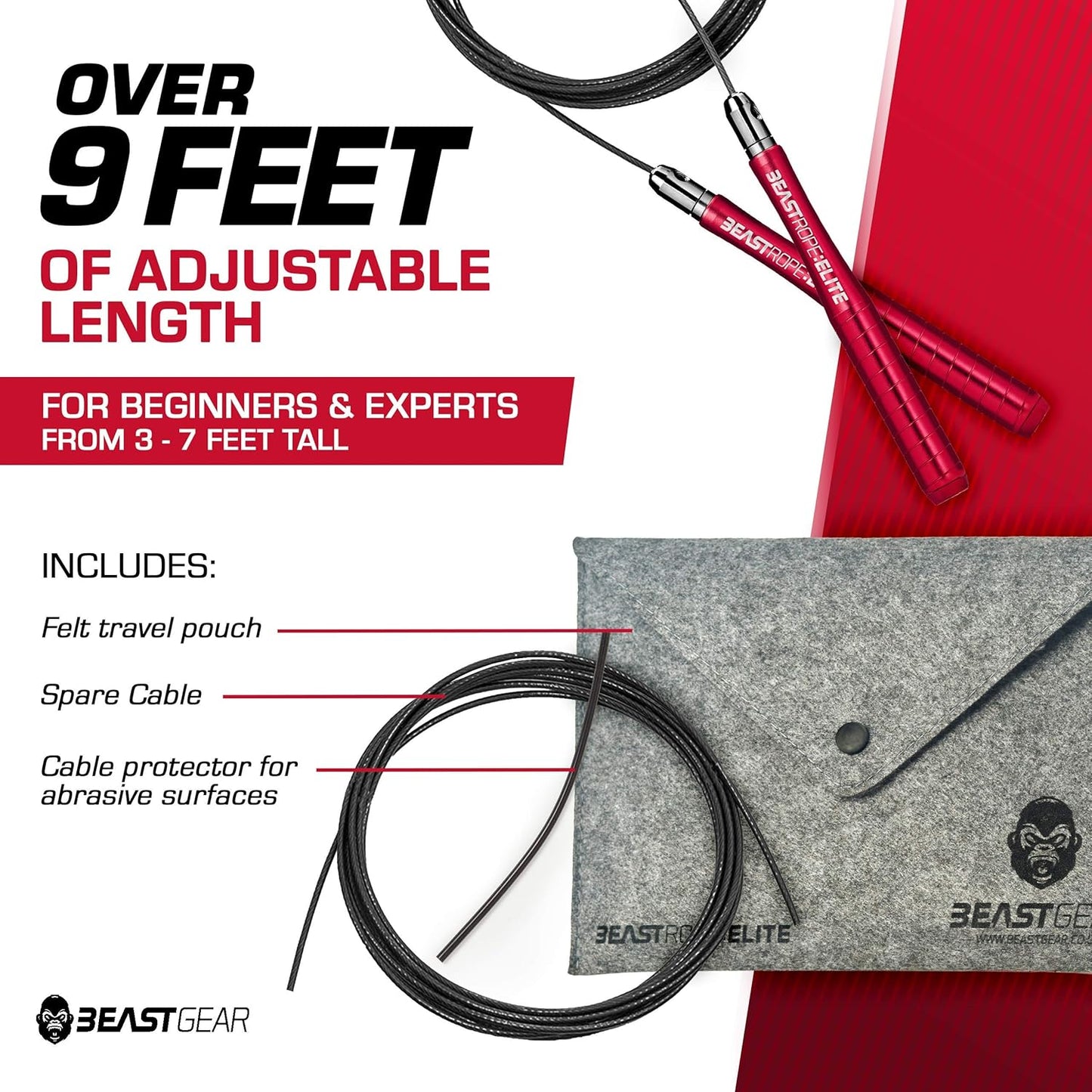 Beast Gear Adjustable Aluminium Speed Jump Rope