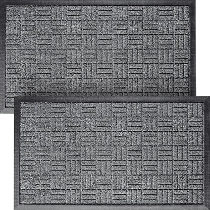 Generise Front Door Mats 2-Piece Set 29.5x17" Grey