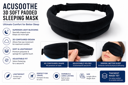 Acusoothe 3D Soft Padded Sleeping Mask – Ultimate Comfort for Better Sleep