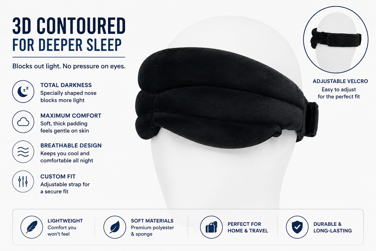 Acusoothe 3D Soft Padded Sleeping Mask – Ultimate Comfort for Better Sleep