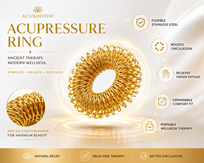 Gold Acusoothe Acupressure Rings – Boost Circulation & Relieve Pain