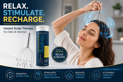 AcuSoothe Vibrating Head Massager – Electric Scalp Massager for Hair Growth, Stress Relief & Relaxation