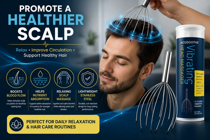 AcuSoothe Vibrating Head Massager – Electric Scalp Massager for Hair Growth, Stress Relief & Relaxation