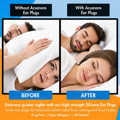 Acusnore Soft Silicone Ear Plugs for Better Sleep- 6 Pack For Premium Noise Reduction & Comfort