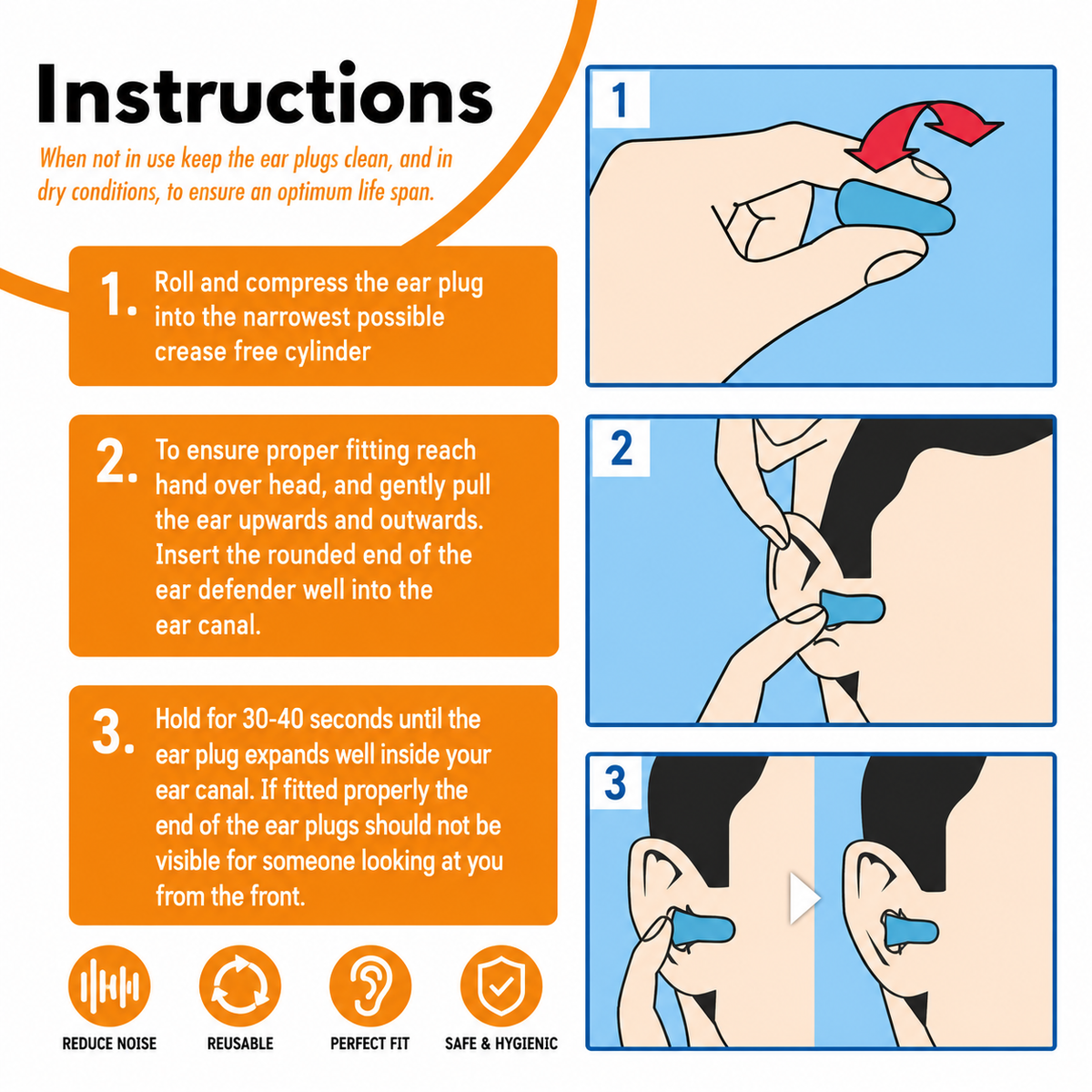 Acusnore High Strength Ear Defenders - 20 Pack