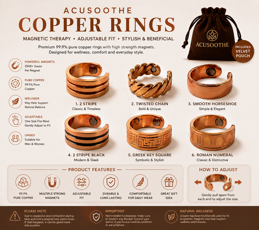 Acusoothe Copper Rings for Pain Relief Therapy