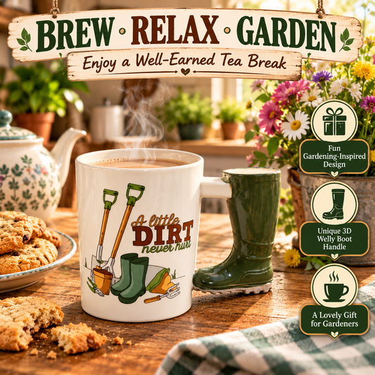 Puckator Gardening Mug with Wellington Boot Handle