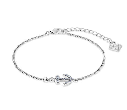 Diamond Style London - Anchor Bracelet in Rhodium Plating (Item code: Anchorbra)
