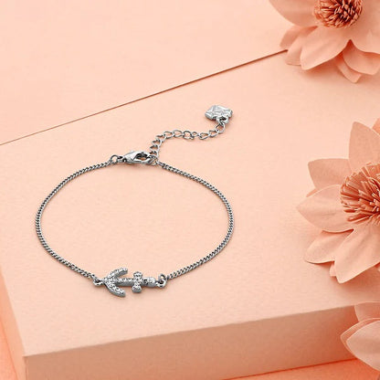 Diamond Style London - Anchor Bracelet in Rhodium Plating (Item code: Anchorbra)