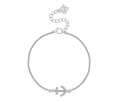 Diamond Style London - Anchor Bracelet in Rhodium Plating (Item code: Anchorbra)
