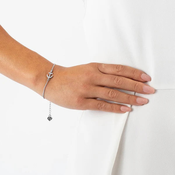 Diamond Style London - Anchor Bracelet in Rhodium Plating (Item code: Anchorbra)