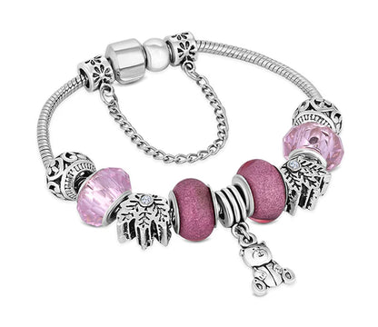 Diamond Style London - Ava Bracelet in Dusty Pink - Small Size (Item code: Avabrapinksml)