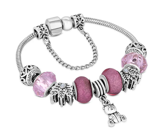 Diamond Style London - Ava Bracelet in Dusty Pink - Small Size (Item code: Avabrapinksml)