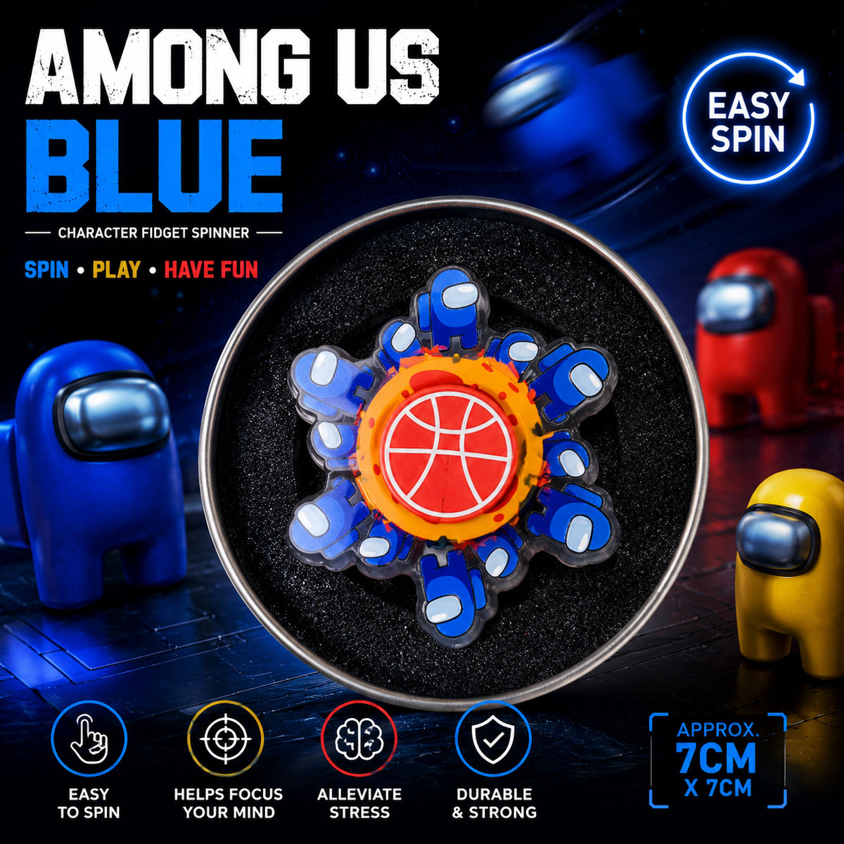 Anime Fidget Spinner 'Among Us Blue'