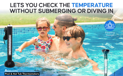 Acusoothe Floating Bath and Pool Thermometer - Black