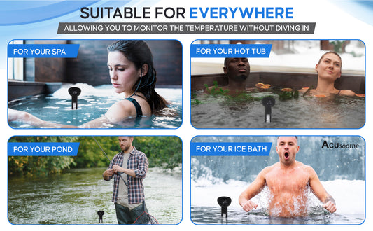 Acusoothe Floating Bath and Pool Thermometer - Black