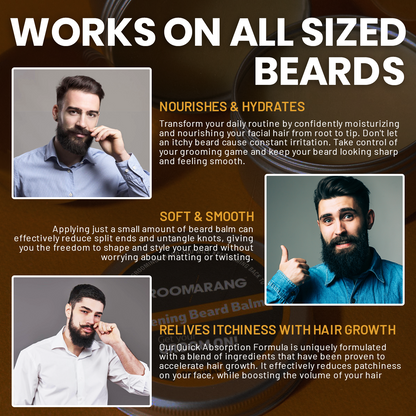 Groomarang Softening Beard Balm 60ml - Enriched with Sweet Almond Oil, Jojoba, Limonene & Linalool