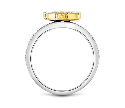 Diamond Style London - Bee ring in rhodium plating (Item code: Beering7)